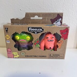 Fuggler 3 inch Collectible Figures 2-Pack Green Pink Funny Ugly Monster NIB